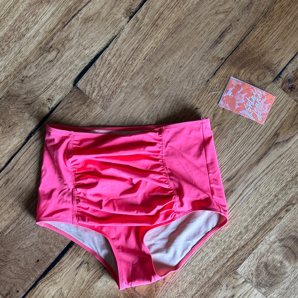 Kortni Jeane Hot Pink High-Waist Bikini Bottoms